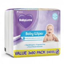 Babylove Everyday Wipes 240 Pack (3 x 80 Pack)