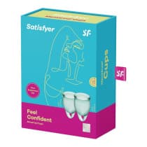 Satisfyer Feel Confident Menstrual Cups Dark Green Silicone 2 Pack