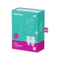 Satisfyer Feel Confident Menstrual Cups - Light Blue Silicone 2 Pack