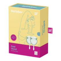 Satisfyer Feel Good Menstrual Cups - Light Green Silicone 2 Pack