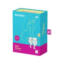 Satisfyer Feel Secure Menstrual Cups - Dark Green Silicone 2 Pack