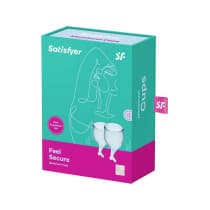 Satisfyer Feel Secure Menstrual Cups - Light Blue Silicone 2 Pack