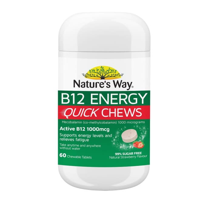 Buy Nature's Way B12 Energy Quick Chews 60 Chewable Tablets Online