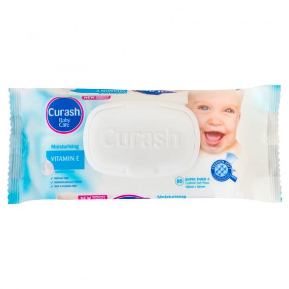 Curash Babycare Vitamin E Baby Wipes 80 Pack