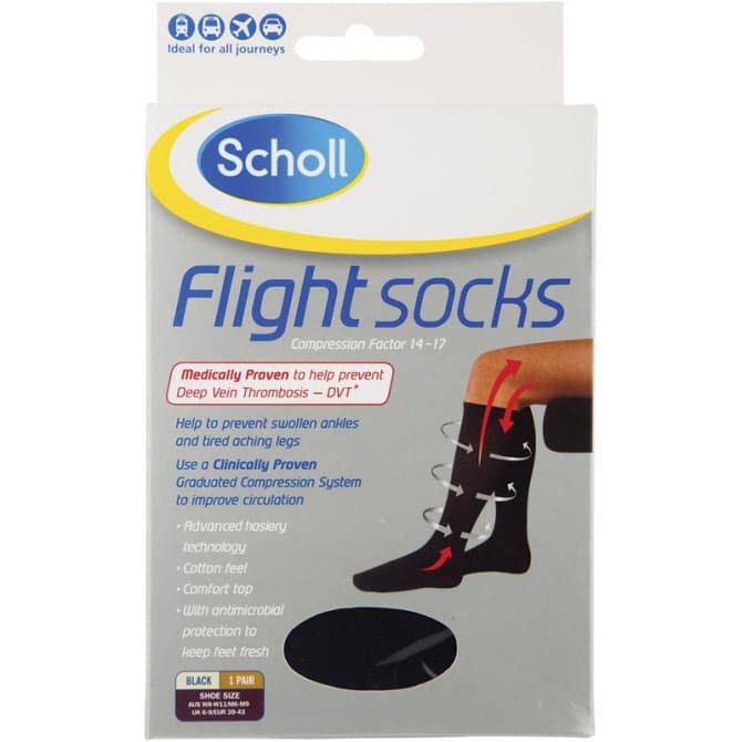 Buy Scholl Flight Socks Unisex W8 10 M6 9 Black Online