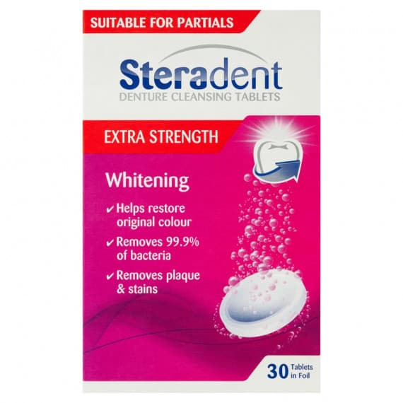 Steradent Denture Cleaning Tablets Extra Strength Whitening 30 Tablets