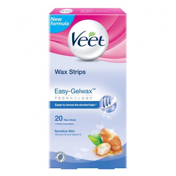 Veet Wax Strips With Easy Grip Legs & Body Sensitive Skin 20 Strips
