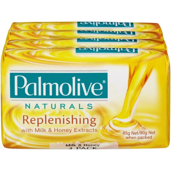 Palmolive Naturals Replenishing Care Milk & Honey Extracts Soap 4 Pack
