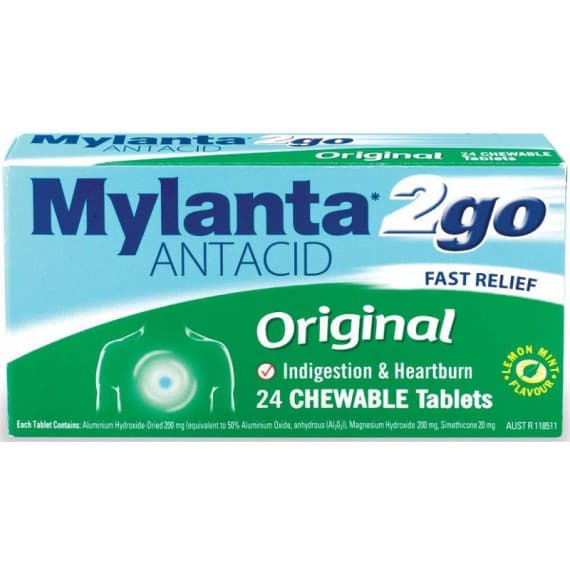 Mylanta 2go Original 24 Chewable Tablets