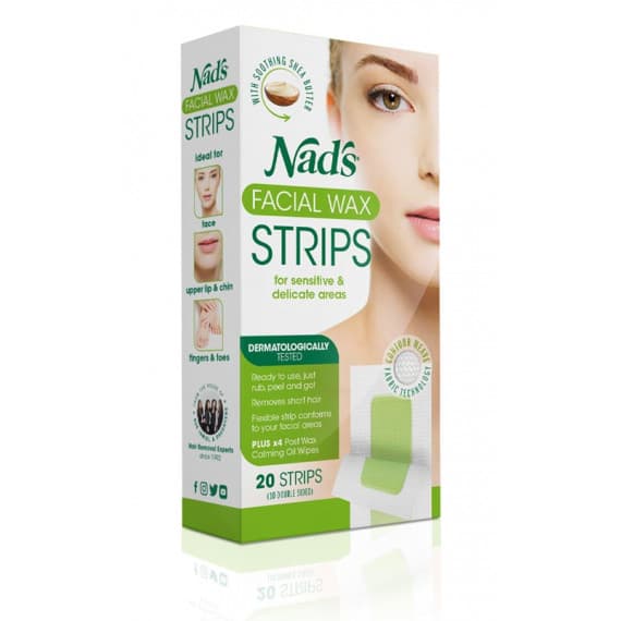 Buy Nads Hair Removal Facial Wax Strips 20 Pack Online Pharmacy Direct