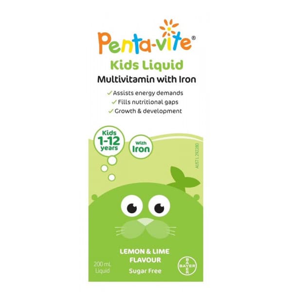 Buy Pentavite Multivitamin With Iron Oral Liquid Kids 200ml Online