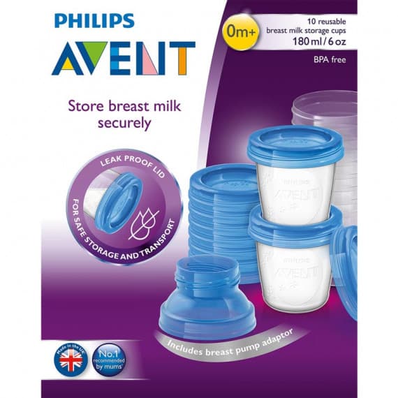 Avent VIA Breastmilk Storage Cups 180ml 10 Pack
