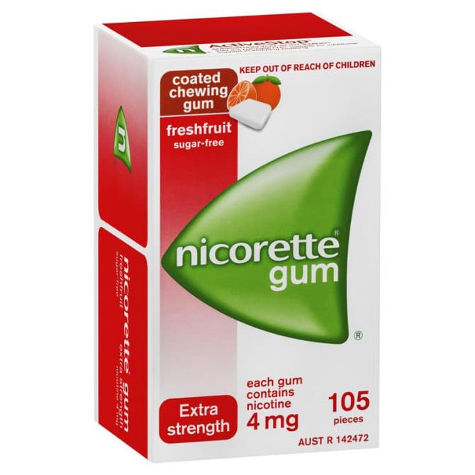 Buy Nicorette Nicotine Gum Fresh Fruit 4mg 105 Pieces Online Pharmacy