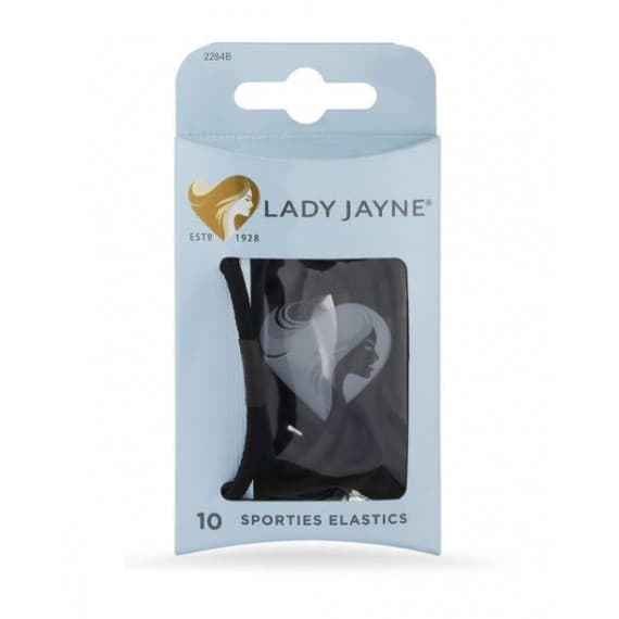 Lady Jayne Black Super Hold Thick Elastics 10 Pack
