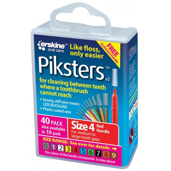 Piksters Size 4 Red 40 Pack