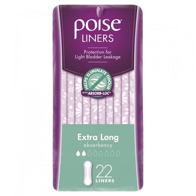 Buy Poise Liners Extra Long 22 Pack Online Pharmacy Direct