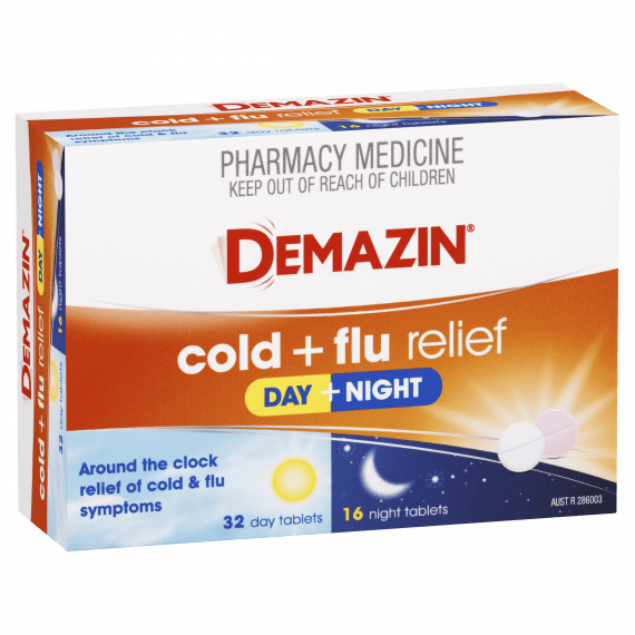 Demazin Cold + Flu Relief Day and Night Tablets 48 Tablets