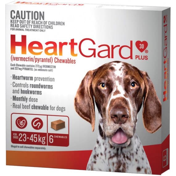 Heartgard Plus For Dogs 23-45kg Chewables 6 Pack