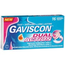 Gaviscon Dual Action 16 Chewable Peppermint Tablets