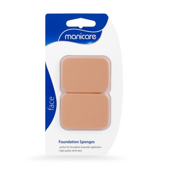 Manicare Foundation Sponge Rectangle Latex Brown 2 Pack