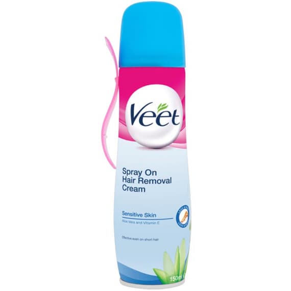 Veet Spray On Hair Removal Cream Sensitive Skin 150g