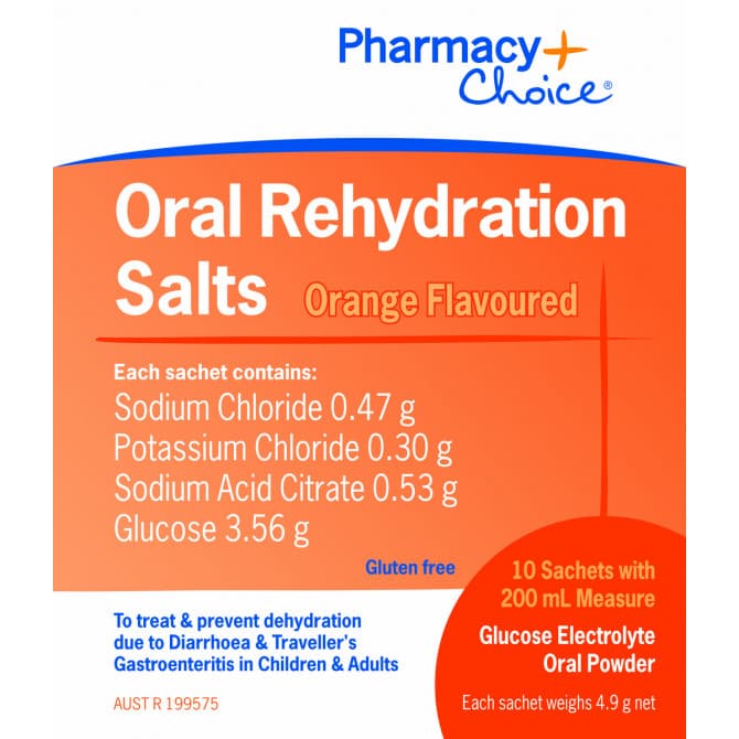 Pharmacy Choice Oral Rehydration Salts 10 Sachets 9316100159434