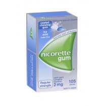 Nicorette Nicotine Gum Icy Mint 2mg 105 Pieces
