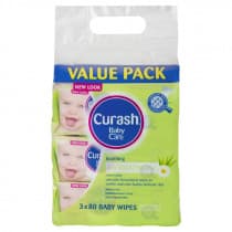 Curash Babycare Aloe Vera & Chamomile Baby Wipes 3 x 80 Pack