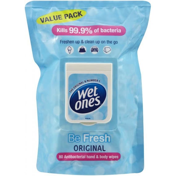 Wet Ones Be Fresh Antibacterial Wipes 80