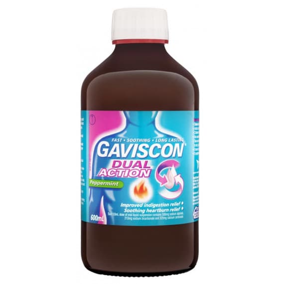Buy Gaviscon Liquid Dual Action Peppermint 600ml Online Pharmacy Direct