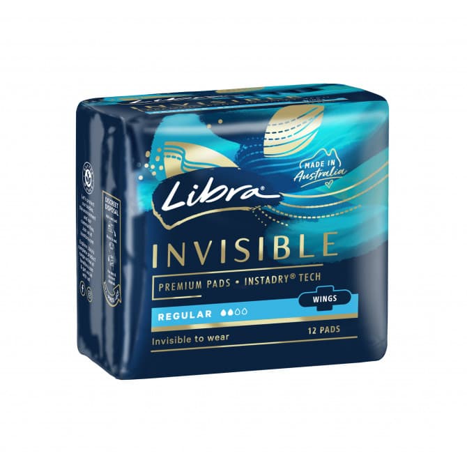 Buy Libra Invisible Pads Regular With Wings 12 Pack Online Pharmacy