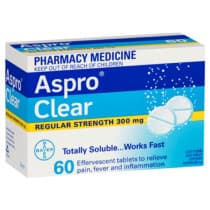 Aspro Clear Pain Relief Aspirin 60 Soluble Tablets
