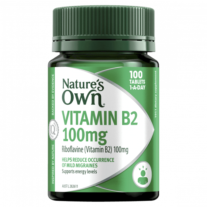 Natures Own Vitamin B2 100mg 100 Tablets 9316090019114