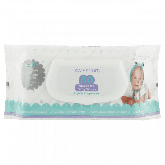 Swisspers Supreme Baby Wipes Lightly Fragrance 80 Wipes