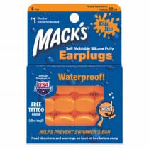 Macks Soft Moldable Silicone Putty Ear Plugs Kids Size 6 Pair