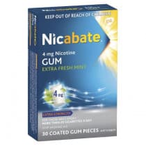 Nicabate Extra Fresh Mint Gum 4mg 30 Pack
