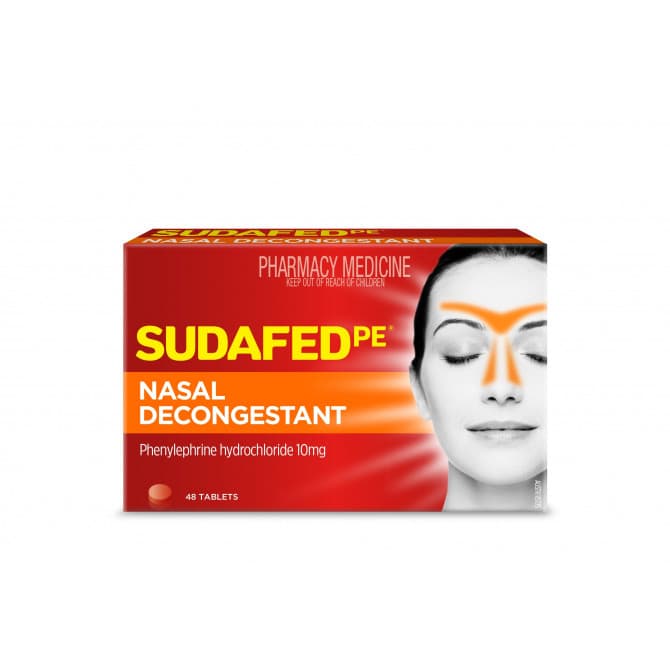Buy Sudafed PE Nasal Decongestant 48 Tablets Online Pharmacy Direct