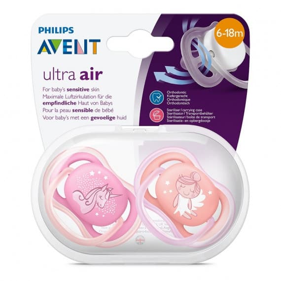 Avent Freeflow Fashion Pacifier 6-18m+ 2 Packs (Colour May Vary)