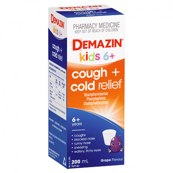 Demazin Kids 6+ Cough and Cold Relief Syrup 200ml
