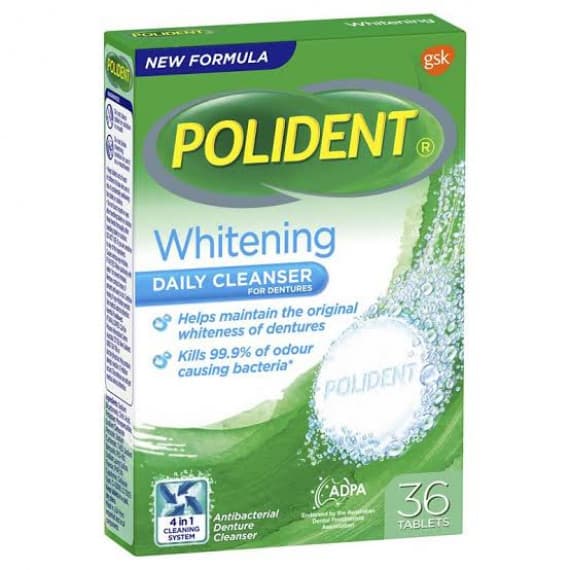Polident Denture Cleanser Whitening 36 Tablets