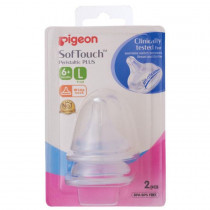 Pigeon SofTouch Peristaltic Plus Wide Neck Teat Large 2 Pack