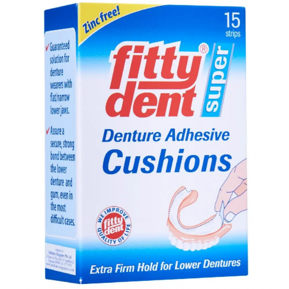 Fittydent Super Denture Adhesive Cushion Strips 15 Pack