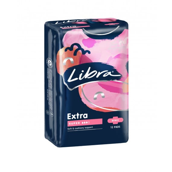 Libra Extra Pads Super With Wings 12 Pack