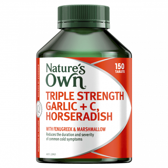 Natures Own Triple Strength Garlic Plus C Horseradish 150 Tablets
