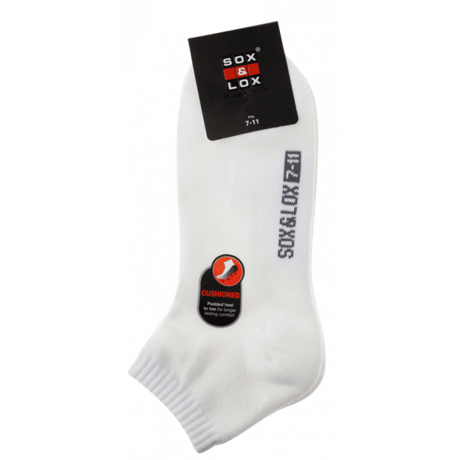 Sox & Lox Mens Sports Cushioned Anklet Socks White (Size 7 - 11 ...