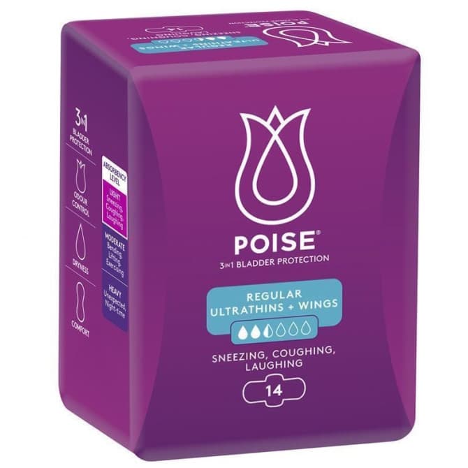 Buy Poise Regular Ultrathin Pads With Wings 14 Pack Online