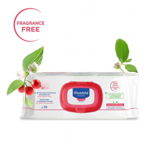 Mustela Soothing Cleansing Wipes Fragrance Free 70 Wipes