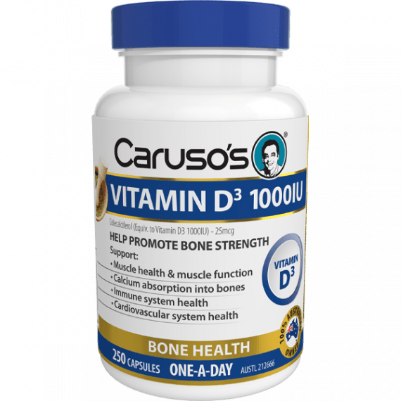 Caruso's Vitamin D3 1000IU 250 Capsules