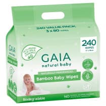 GAIA Natural Baby Bamboo Wipes 240 Value Pack