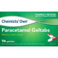 Chemists Own Paracetamol Geltabs 96 Geltabs
